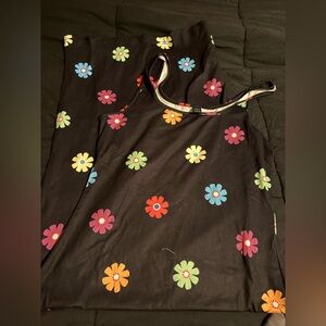 SHEIN Dark Gray Dress with Orange and Pink Floral Design